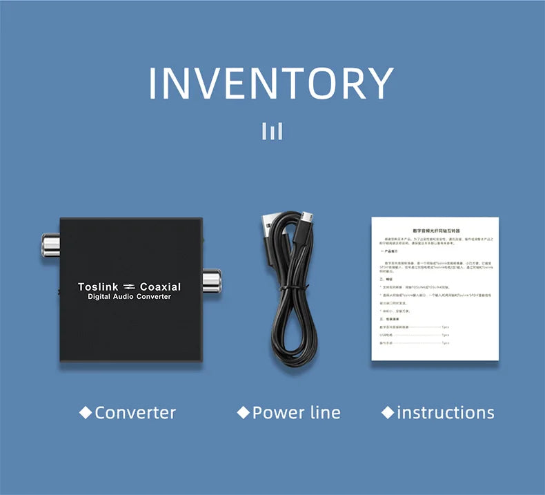 Digital audio converter Bi-directional RCA Digital coaxial to optical toslink converter Optical SPDIF Toslink to Coaxial