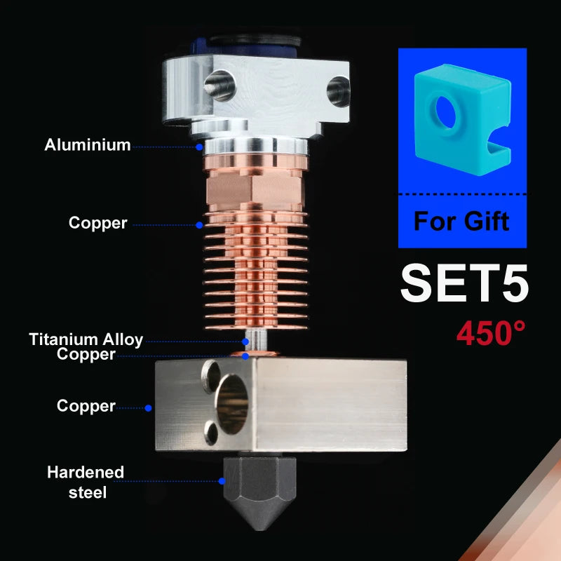 Mellow 3D Printer Parts All Metal NF Smart-CR10 V2.0 Titanium Heat Break Hotend Extruder Kit For Upgrade Creality Ender 3 Aquila