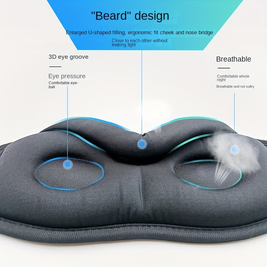 EOWULFROST Wireless Sleep Mask with Wireless Headphones - Wireless Sleeping Headphones, USB-C Charging, Foldable Design, Compatible with Smartphones/Tablets, Ideal for Side/Back Sleepers, Travel, Flights, Trains - Dark Black