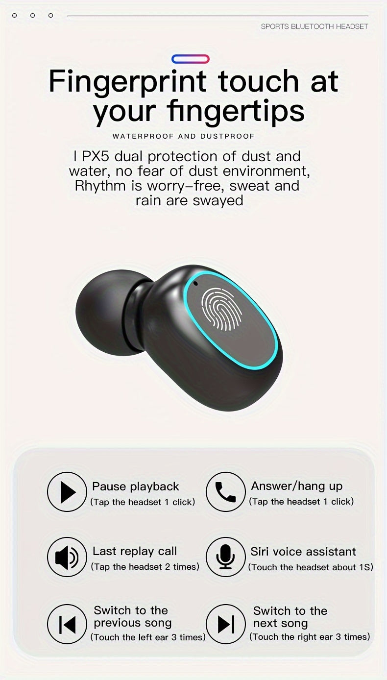 TWS N21 Earbuds With Torchlight Wireless Earphone HD HIFI Sport Gaming Headset Handsfree Wireless Earphone With Flashlight TWS Wireless Earbuds Touch Control Stereo TWS Mini Wireless Sports Headphones Waterproof Hi-Fi