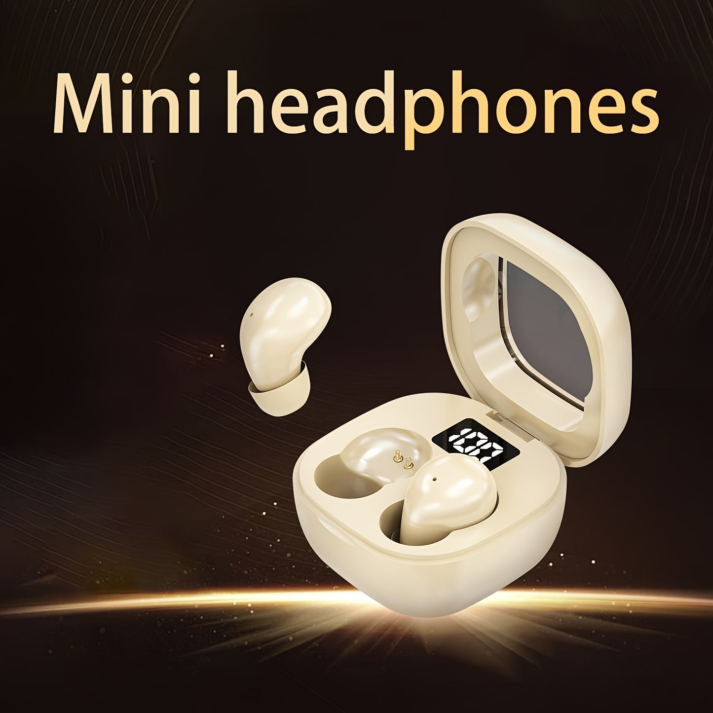 Mini Headphones 5.3 True Wireless In-Ear Earphones, Noise Cancelling,Invisible,HiFi Sound Quality, Sport,sport,sleep, In-Class Invisible Wear