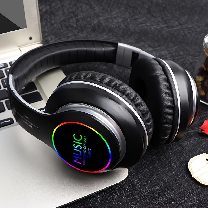 [Christmas Gift] Wireless Headphones, Wireless Headphones With Bass, Lightweight Foldable Headphones With Built-in Microphone, Compatible With 3, 5mm Audio Cable, Suitable For Travel Work Laptop Phone, Gaming Headphones, Chri