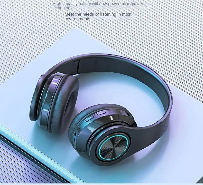 39 Luminous Wireless Headphones with Plug-in, Wired and Wireless Multifunctional Use