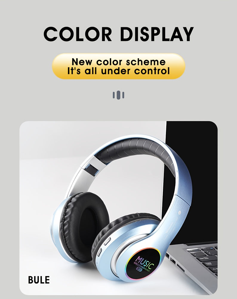 [Christmas Gift] Wireless Headphones, Wireless Headphones With Bass, Lightweight Foldable Headphones With Built-in Microphone, Compatible With 3, 5mm Audio Cable, Suitable For Travel Work Laptop Phone, Gaming Headphones, Chri