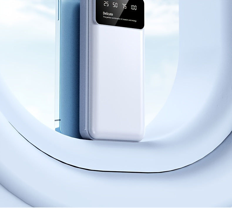 50000mAh Portable Large-capacity Power Bank, Suitable For Charging Mobile Phones/Android Electronics And Other Equipment, Power Distribution LED Display/flashlight, Outdoor Travel Removable Emergency Power Supply Device, Spar