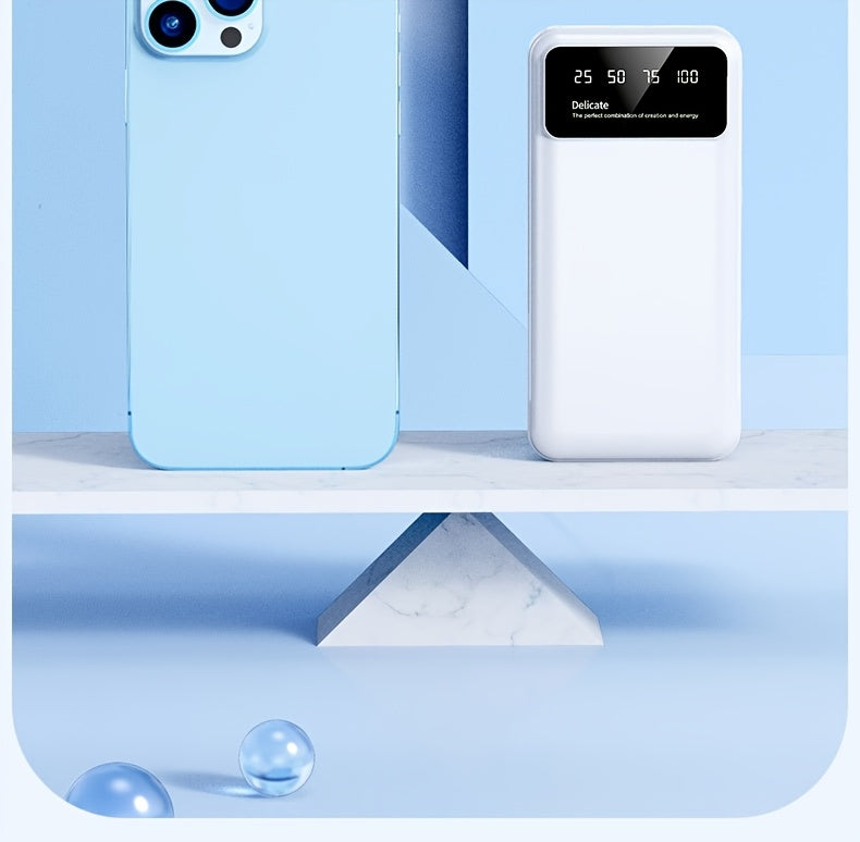 50000mAh Portable Large-capacity Power Bank, Suitable For Charging Mobile Phones/Android Electronics And Other Equipment, Power Distribution LED Display/flashlight, Outdoor Travel Removable Emergency Power Supply Device, Spar