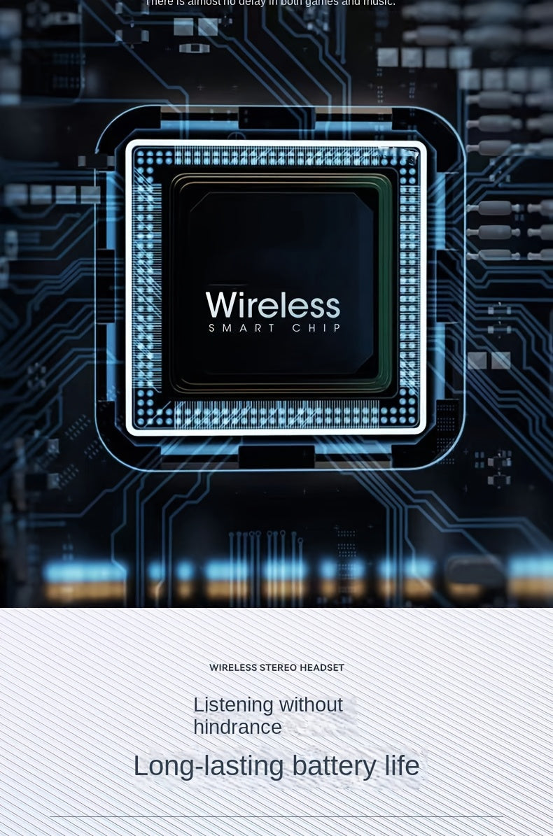 39 Luminous Wireless Headphones with Plug-in, Wired and Wireless Multifunctional Use