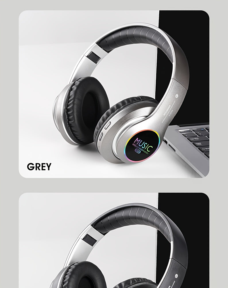 [Christmas Gift] Wireless Headphones, Wireless Headphones With Bass, Lightweight Foldable Headphones With Built-in Microphone, Compatible With 3, 5mm Audio Cable, Suitable For Travel Work Laptop Phone, Gaming Headphones, Chri