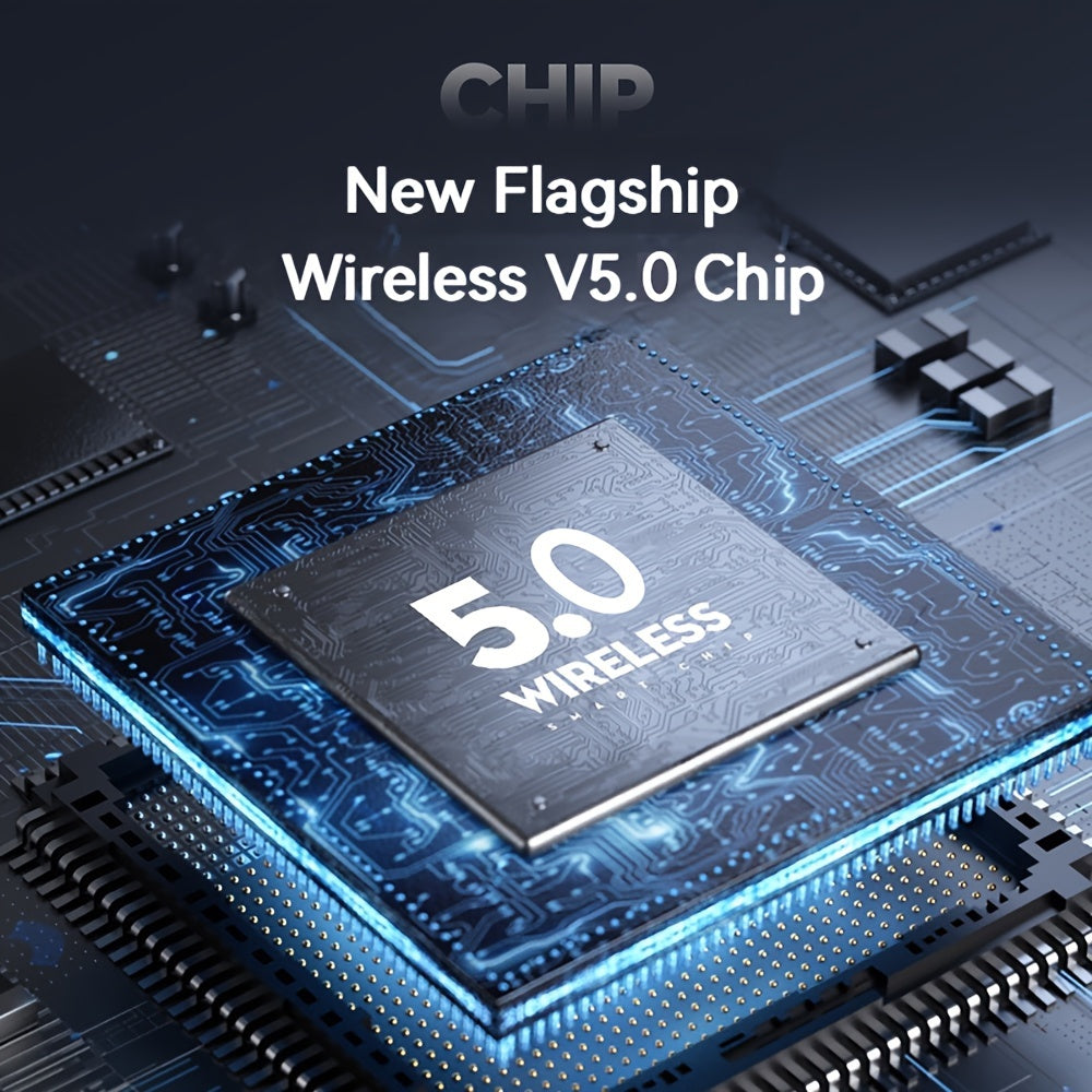 Wireless Gaming Headphones with Noise Reduction and Ambient Lighting Retractable and Foldable Wireless Earbuds