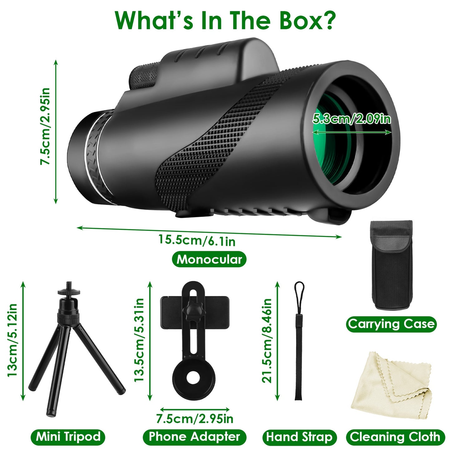 1Pc 80x100 HD Monocular Telescope For Adults BAK-4 Prism High Power Monocular For Smartphone With FMC Lens Phone Adapter Tripod Case For Bird Watching Hunting Hiking Camping