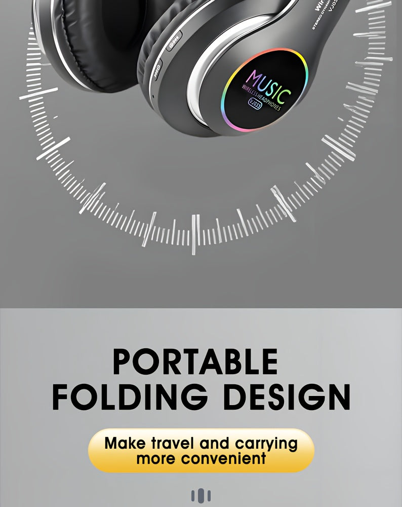 [Christmas Gift] Wireless Headphones, Wireless Headphones With Bass, Lightweight Foldable Headphones With Built-in Microphone, Compatible With 3, 5mm Audio Cable, Suitable For Travel Work Laptop Phone, Gaming Headphones, Chri