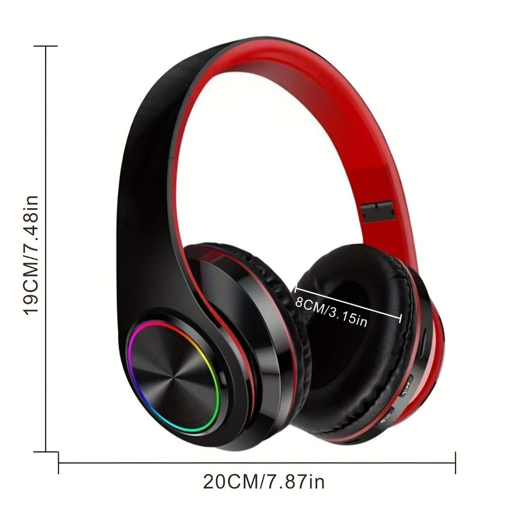 Classic Head-Mounted Colorful Flash All-Inclusive Ear B39 Wireless Headphones - Wireless, USB Charging, 3.5mm Jack, Condenser Microphone, Rechargeable Lithium Battery, Non-Waterproof, Ideal for Running, Black & Pink Design, H.