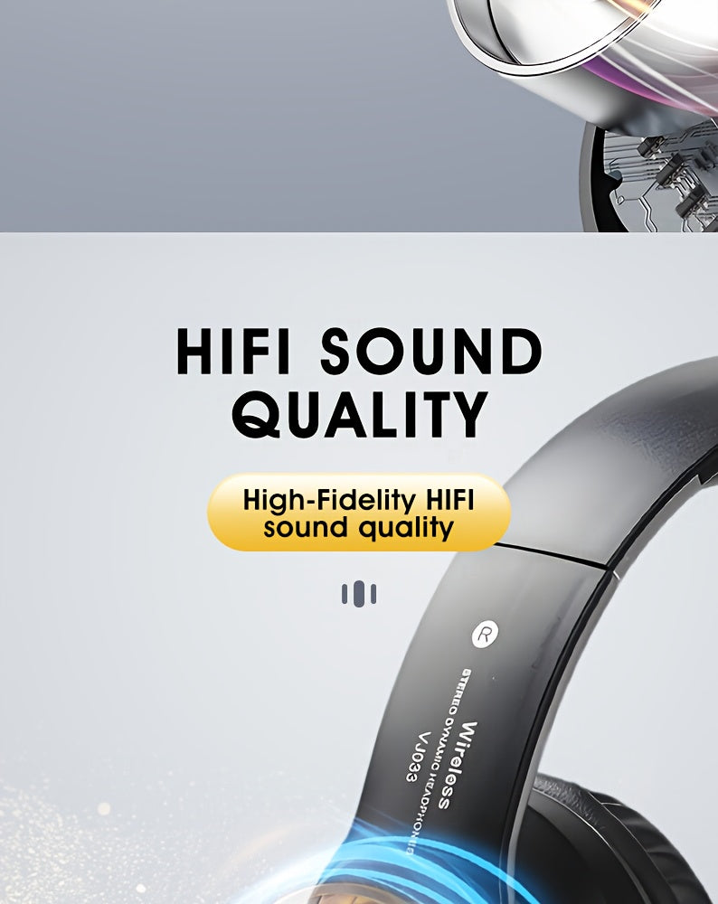 [Christmas Gift] Wireless Headphones, Wireless Headphones With Bass, Lightweight Foldable Headphones With Built-in Microphone, Compatible With 3, 5mm Audio Cable, Suitable For Travel Work Laptop Phone, Gaming Headphones, Chri