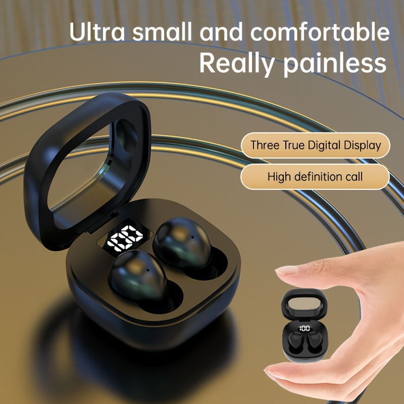 Mini Headphones 5.3 True Wireless In-Ear Earphones, Noise Cancelling,Invisible,HiFi Sound Quality, Sport,sport,sleep, In-Class Invisible Wear