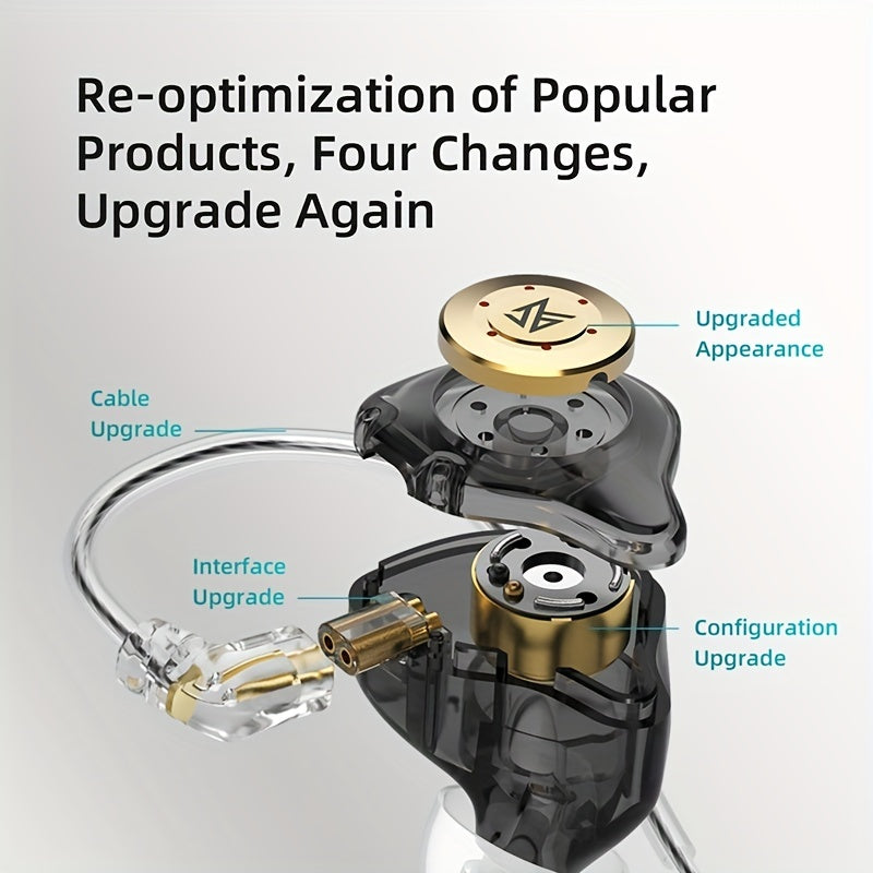 KZ EDX Pro In Ear Monitor Headphones Wired IEM Earphones Dual DD HiFi Stereo Sound Earphones Noise Cancelling Earbuds