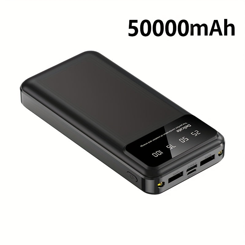 50000mAh Portable Large-capacity Power Bank, Suitable For Charging Mobile Phones/Android Electronics And Other Equipment, Power Distribution LED Display/flashlight, Outdoor Travel Removable Emergency Power Supply Device, Spar