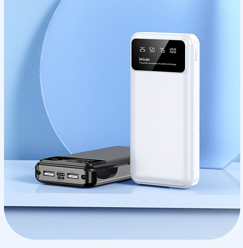 50000mAh Portable Large-capacity Power Bank, Suitable For Charging Mobile Phones/Android Electronics And Other Equipment, Power Distribution LED Display/flashlight, Outdoor Travel Removable Emergency Power Supply Device, Spar