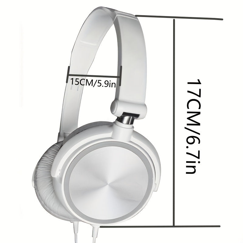 Wired Headphones, Foldable Bass With Microphone, Headset, 47.24inch Cable, 3.55mm Plug