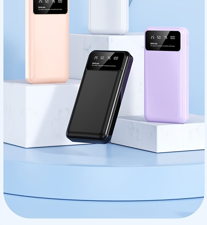 50000mAh Portable Large-capacity Power Bank, Suitable For Charging Mobile Phones/Android Electronics And Other Equipment, Power Distribution LED Display/flashlight, Outdoor Travel Removable Emergency Power Supply Device, Spar