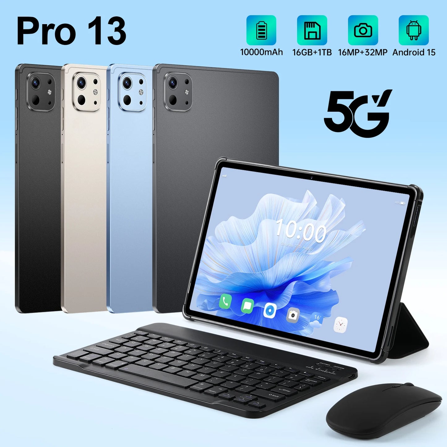 2025 new original Pad Pro13 tablet Snapdragon 10.1-inch high-definition screen global 10000mAh 5G dual card WiFi tablet