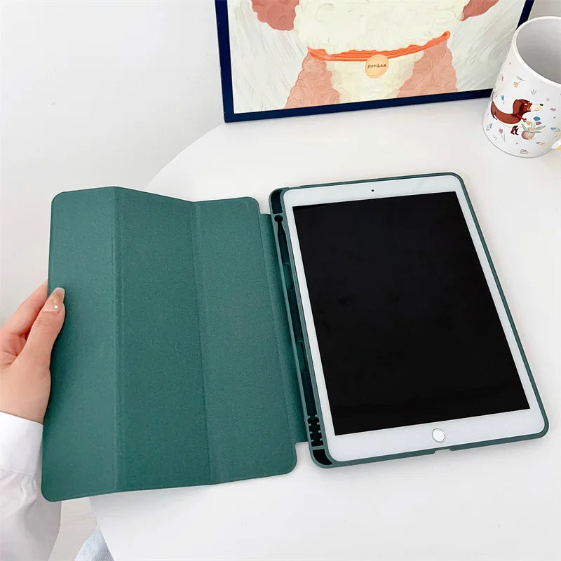 Cute Cat Shark Tablet Case For iPad Pro 11 inch Air 2024 iPad Air 5/4 10.9 10 5/6/7/8 10.2 9.7 inch Air3 10.5 mini 6/5/4 Cover