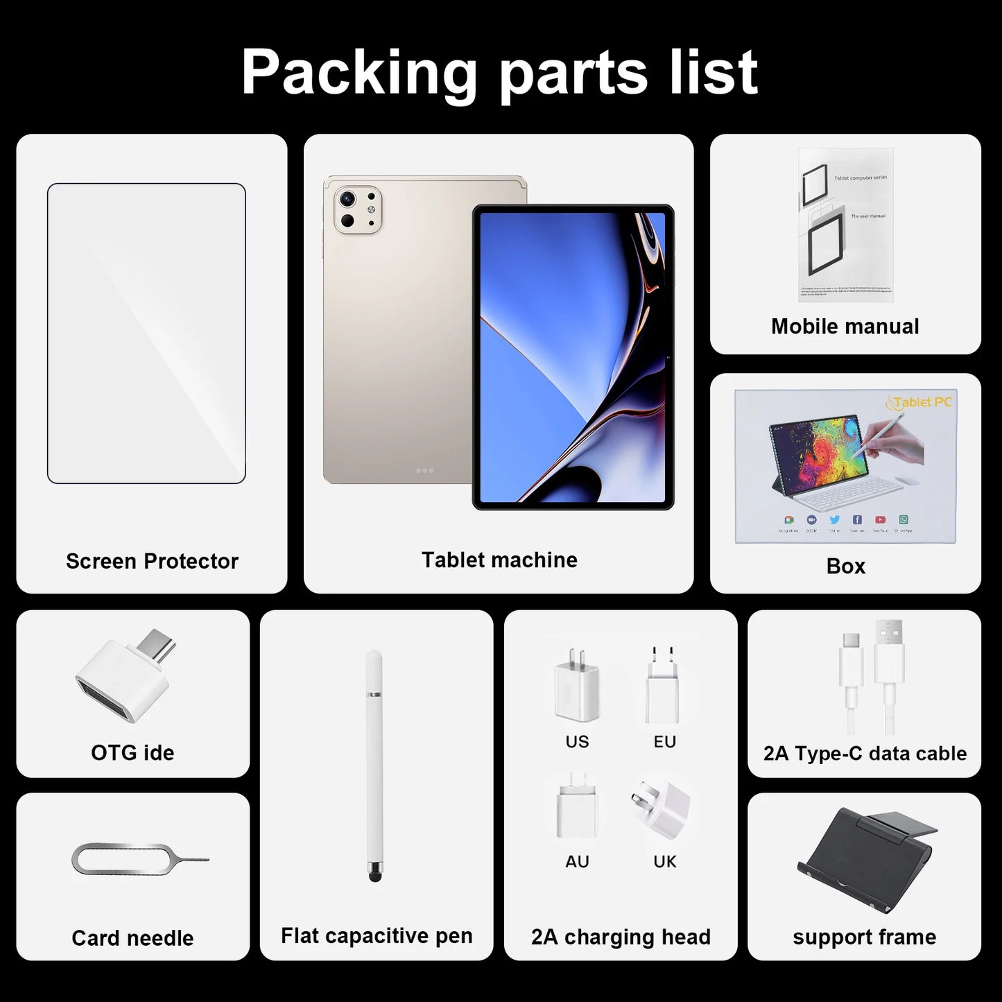 2025 new original Pad Pro13 tablet Snapdragon 10.1-inch high-definition screen global 10000mAh 5G dual card WiFi tablet