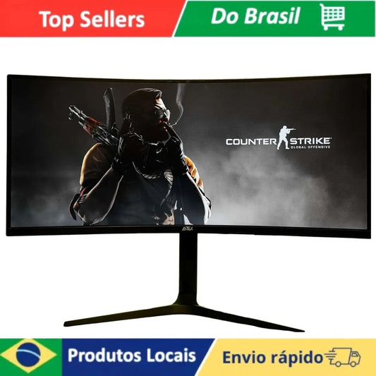 Ultra Wide Monitor 34 WQHD 165Hz Curved 1500R Panel VA 1Ms For PC Gamer Video Editing And Home Office VESA 75x75mm