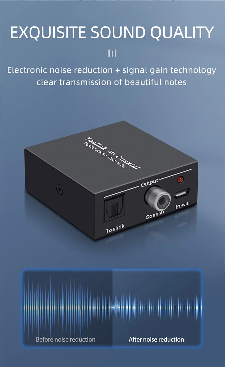 Digital audio converter Bi-directional RCA Digital coaxial to optical toslink converter Optical SPDIF Toslink to Coaxial
