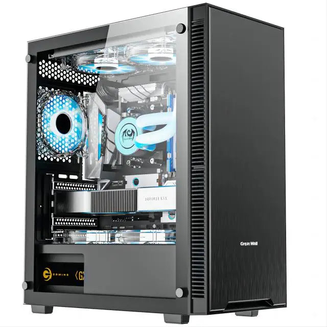 Aotesier Hot selling gamer desktop computer build in Win10 16GB Ram SSD 256G GTX 1050Ti Core E5-2650 processor new gaming pc