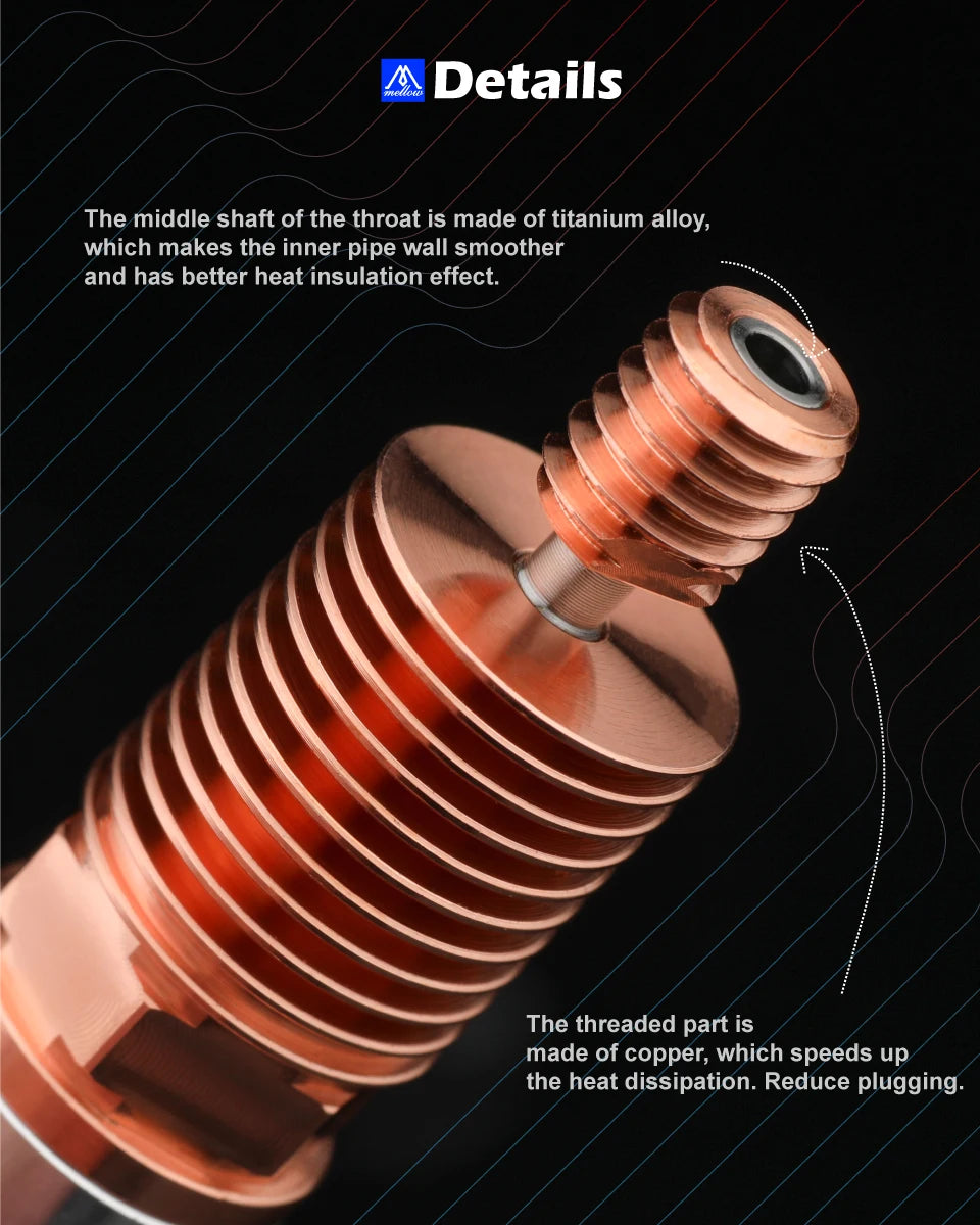 Mellow 3D Printer Parts All Metal NF Smart-CR10 V2.0 Titanium Heat Break Hotend Extruder Kit For Upgrade Creality Ender 3 Aquila