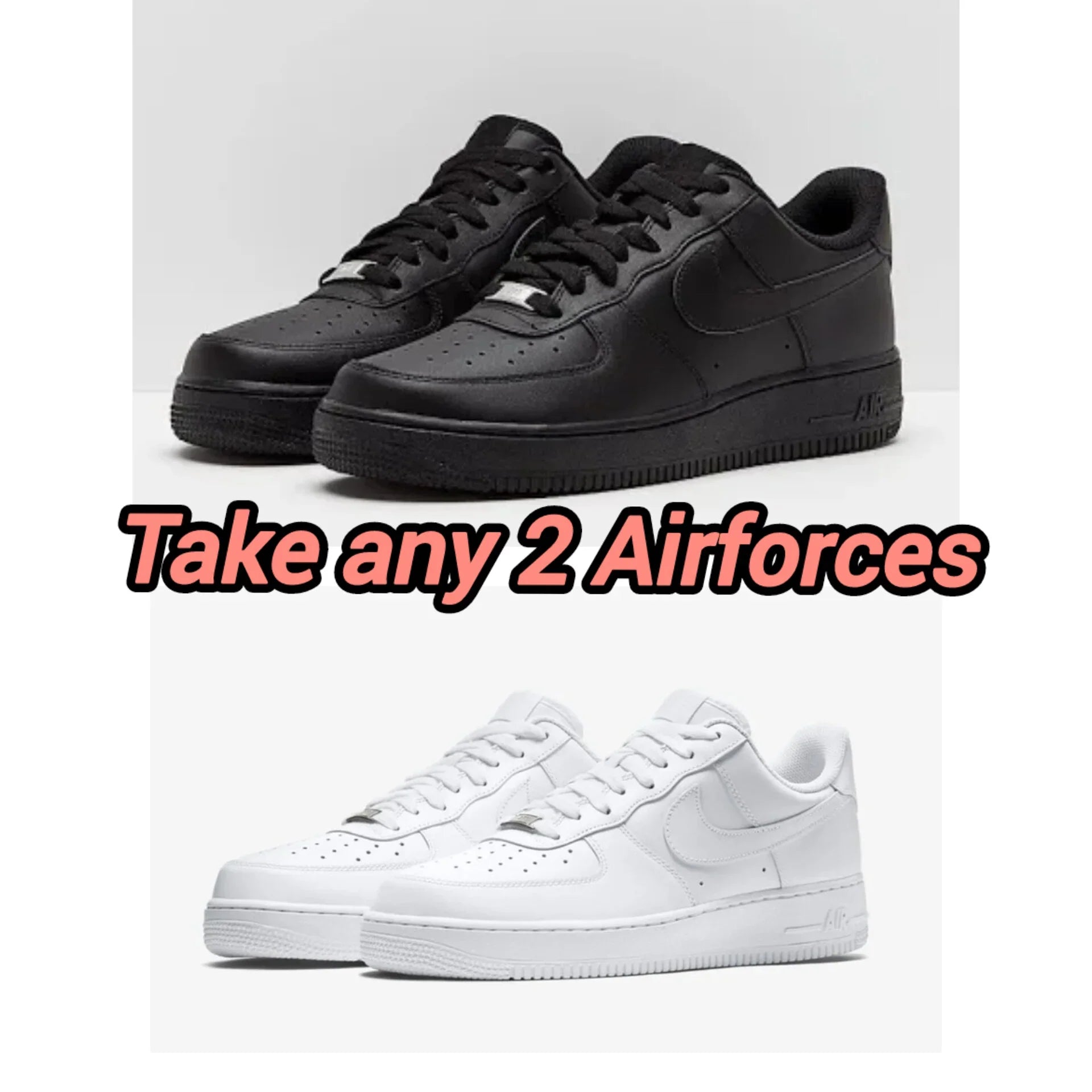 2x Pairs of Nike Airforce 1 Sneaker - Mixed