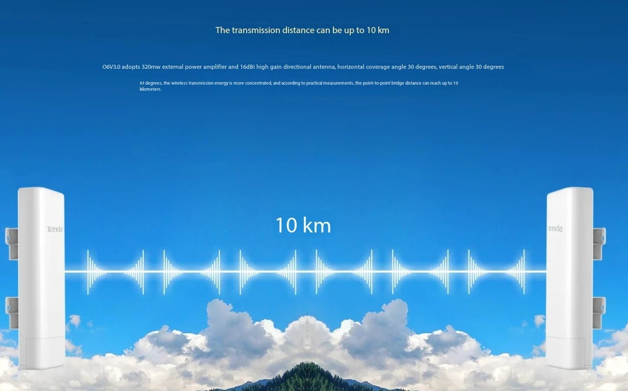 Tenda O6 AC 5.8GHz 11AC Outdoor Long Range CPE Router AP 433 Mbps Upto 10KM