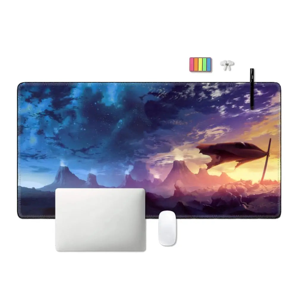 Anime Gurren Lagann Mousepad Large Gaming Mouse Pad LockEdge Thickened Computer Keyboard Table Desk Mat