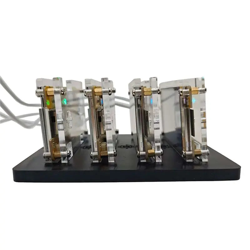 Exquisite-Bitcoin Crypto Solo Miner 4X 987KH/S Nmminer Nerdminer+ 4 Slots Stand Upgraded Harshrate 2.8 Inch Smart Display Lotter