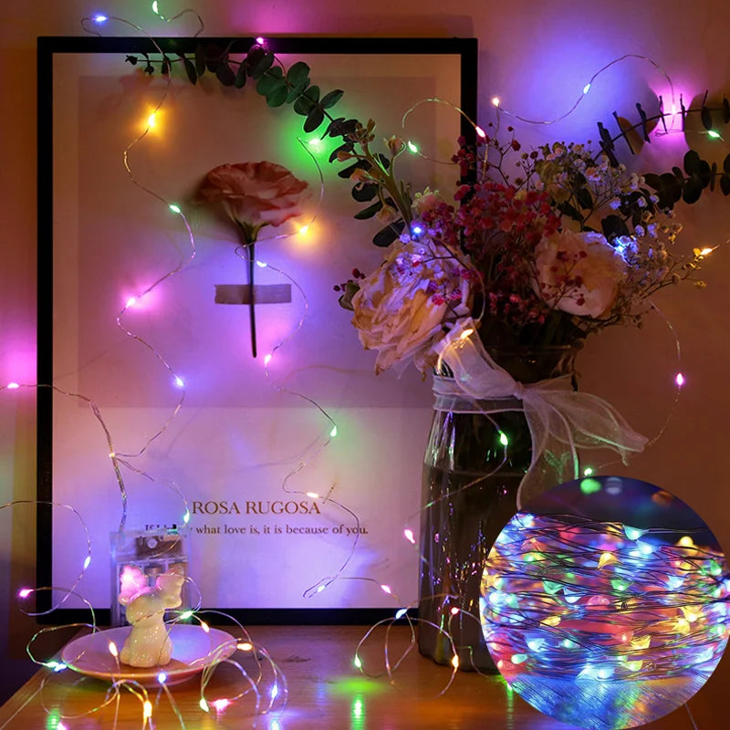 Fairy Light Battery Operated 1-20M String Light ，Christmas ，Indoor Home ，Festival Wedding ，Party or Gift ，birthday，Decoration