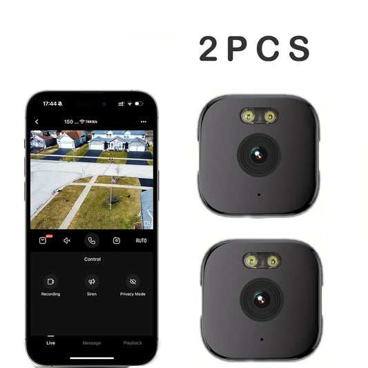 2PCS Window Camera - Replaces Outdoor Cameras | 2.4/5GHz Wi-Fi | 3MP Resolution | Full-Color Night Vision Through Window |