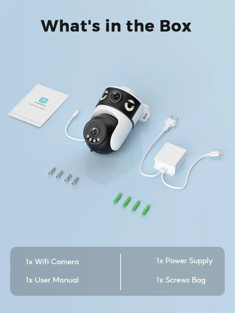 10MP 5K Dual Lens Dual Screens Wifi Security Camera 5X Digital Zoom Video Surveillance Night Vision Human Detection O-KAM PRO