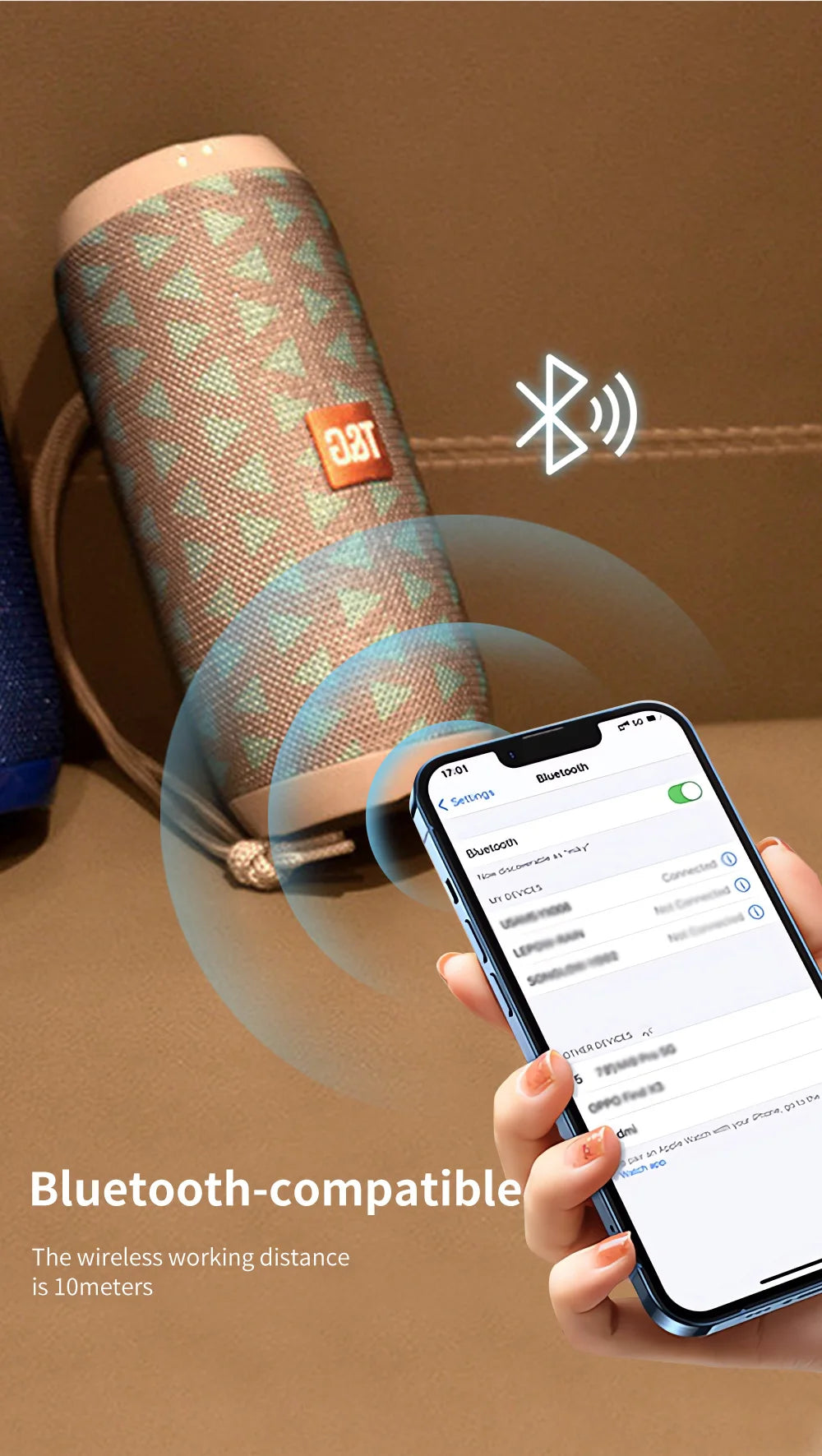 Bluetooth Speaker T&G TG117 Portable TWS Sound Box Waterproof Loudspeaker Outdoor Stereo Surround Speakers Support TF FM Radio