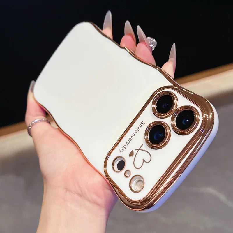 Side Love Electroplating Case For iPhone 17 Pro Max 17 Air 16 15 14 Plus 13 12 11 Pro Max 17Pro Max Cover Lens Shockproof Bumper