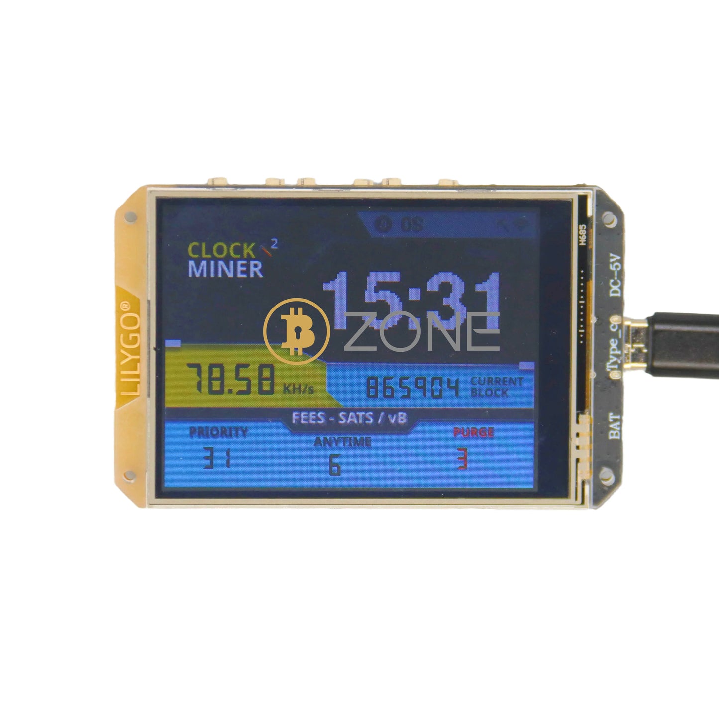 Nerd Miner V2.0 Latest Firmware 1.7.0 Hashrate 78KH/S 2024 Newest Big Display Clock Miner Bitcoin Solo Lottery Miner