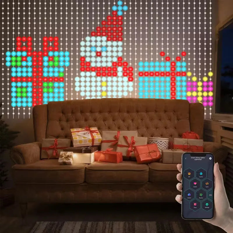 2*2M Smart Curtain Light 400 LED Christmas Light Color Changing Fairy String Lights with APP & Remote Dynamic Halloween Decor