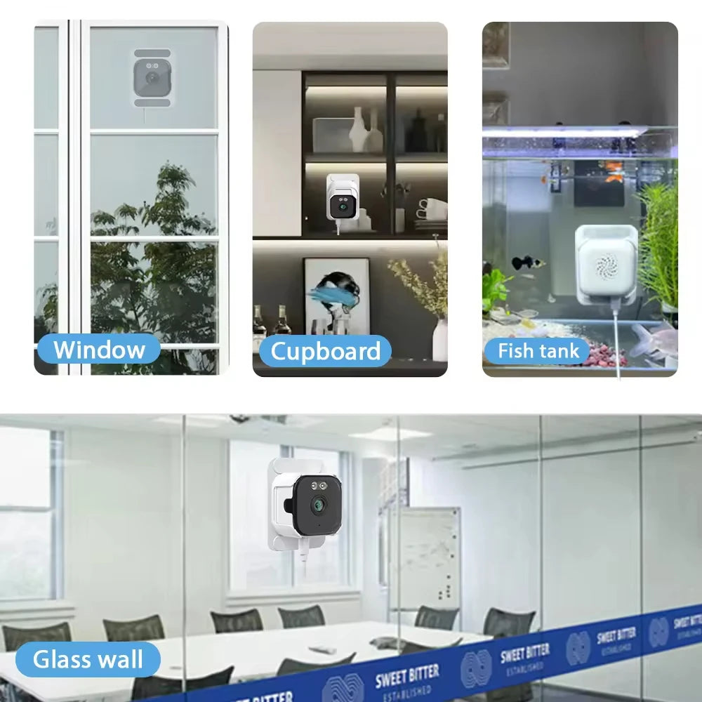 Smart 5MP WiFi IP Camera for Window Glass, Wireless Indoor Home Security, Two-Way Talk, Full-Color Night Vision Pet Baby Monitor