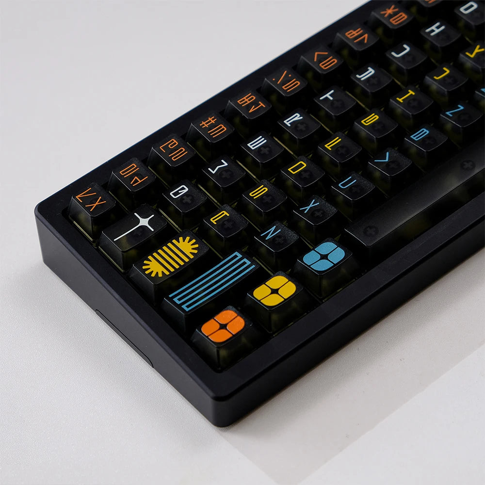 Exposition theme Keycaps 122 keys Black Comic Cherry Profile Transparent keycaps For MX 61/68/87/96/104 Mechanical Keyboard