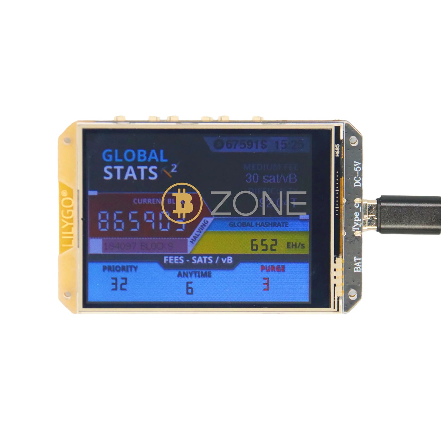 Nerd Miner V2.0 Latest Firmware 1.7.0 Hashrate 78KH/S 2024 Newest Big Display Clock Miner Bitcoin Solo Lottery Miner