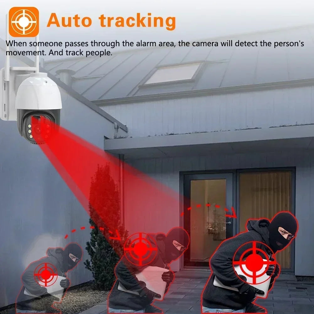 Smart Home 5MP 4G Wireless PTZ Solar Camera 360° Outdoor AI Human Tracking Secuity WIFI Surveillance IP Camera IP66 Waterproof