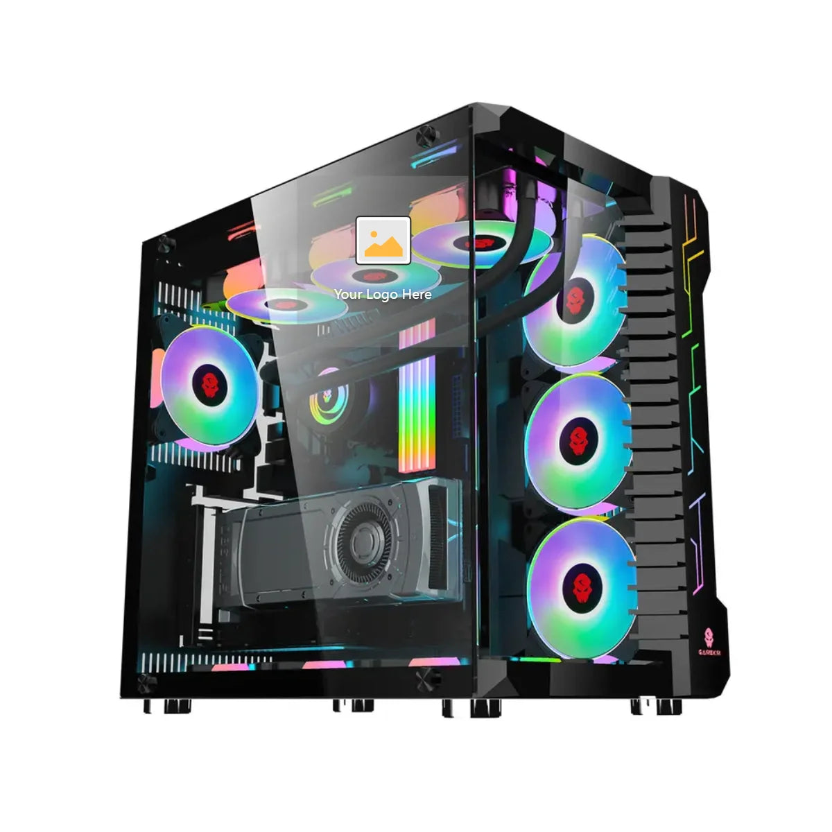 Aotesier Hot selling gamer desktop computer build in Win10 16GB Ram SSD 256G GTX 1050Ti Core E5-2650 processor new gaming pc