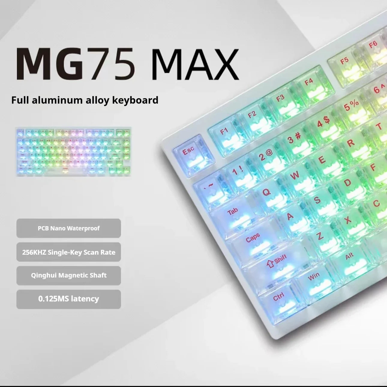 IROK MG75 PRO MG75 Max Magnetic Gaming Mechanical Keyboard RT0.001mm 8K 0.125ms Delay Aluminium RGB Hot Swap Wired Game Keyboard