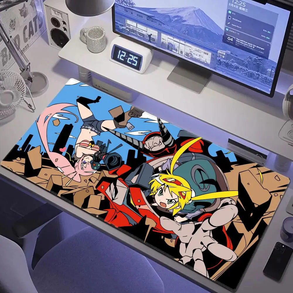 Anime Gurren Lagann Mousepad Large Gaming Mouse Pad LockEdge Thickened Computer Keyboard Table Desk Mat
