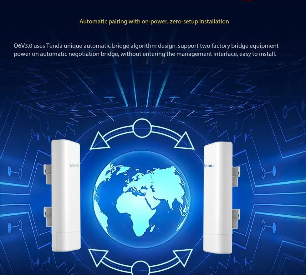 Tenda O6 AC 5.8GHz 11AC Outdoor Long Range CPE Router AP 433 Mbps Upto 10KM