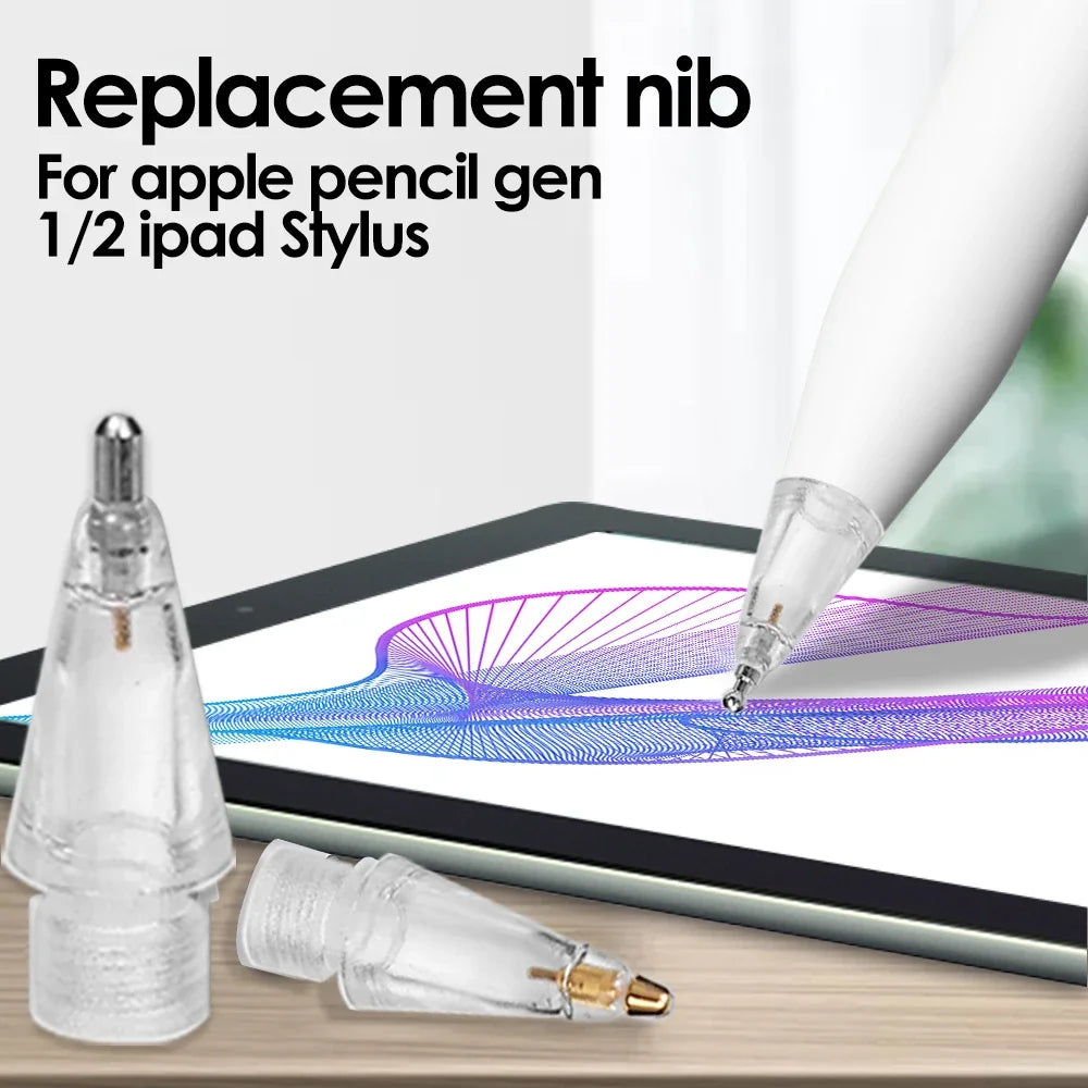 4/6 Pcs Replacement Pencil Tips for Apple Pencil 1/2th iPencil Pro 2B Soft Nibs for iPad Pro Mini Pencil 1/2 Stylus Fine Nib